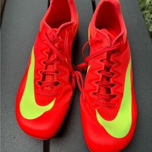 Nike Bright Red and Neon Yellow Track shoes. Never worn, in box